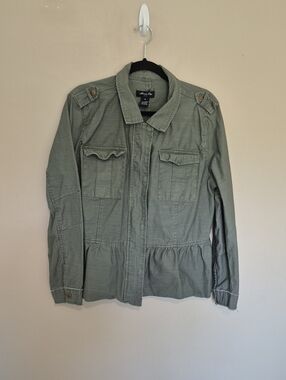 Anna Cai Olive Utility Peplum Jacket